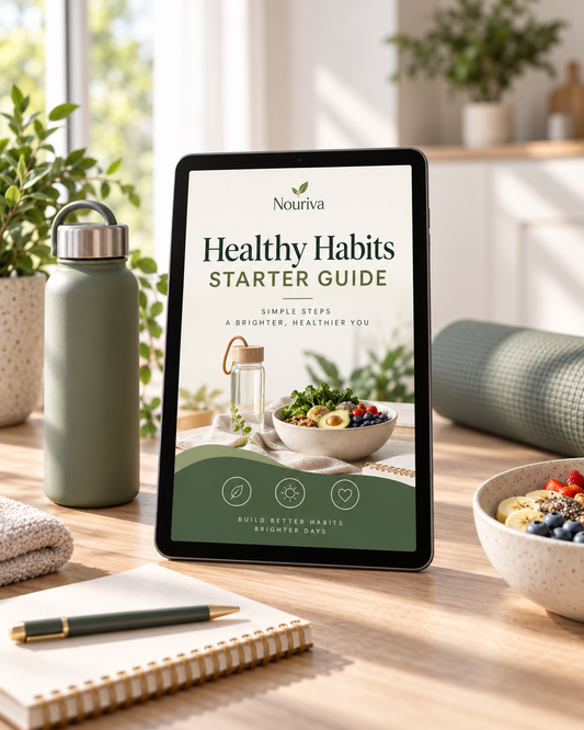Healthy Habits Starter Guide displayed on a tablet