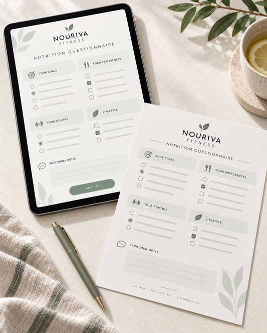 Nouriva Fitness personalized nutrition questionnaire